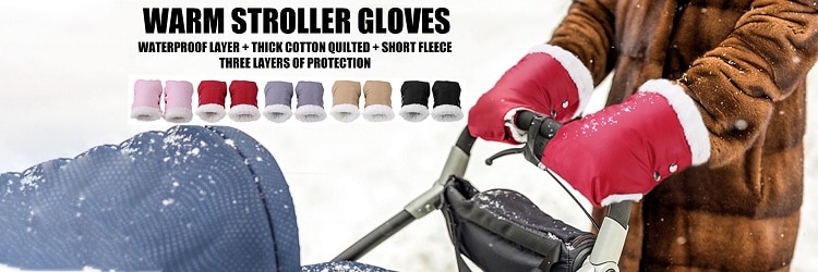 2pcs Winter Warm Stroller Gloves Waterproof Gloves Pram Accessory Stroller Mitten Winter Warm Gloves pram hand muff Mitten baby